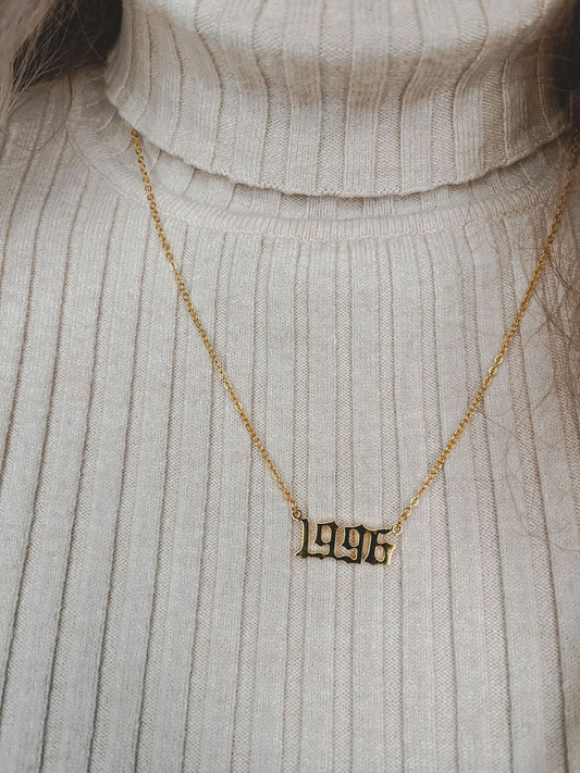 Gold Year Of Birth Necklaces