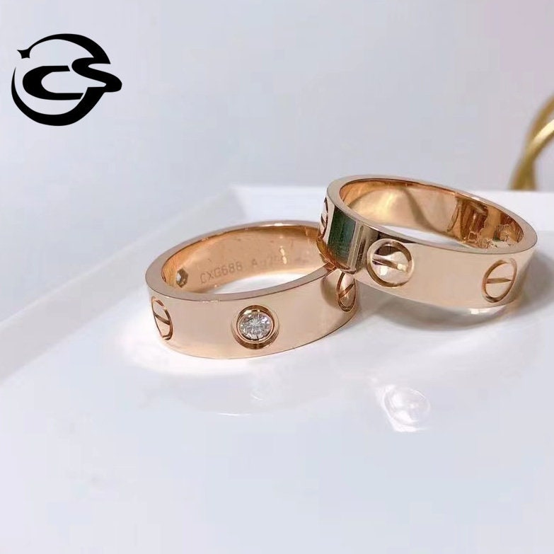 High-end Superior Quality Men's & Women's Luxury Brand Screw Fit Rose Gold Ring