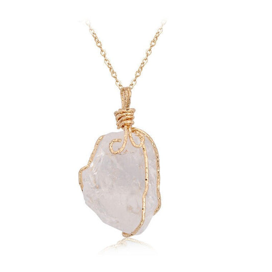 Clear Quartz Crystal Gemstone Necklace