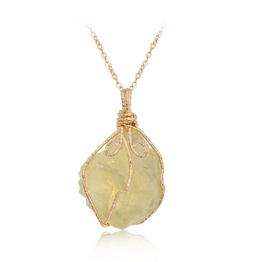 Citrine Crystal Stone Necklace