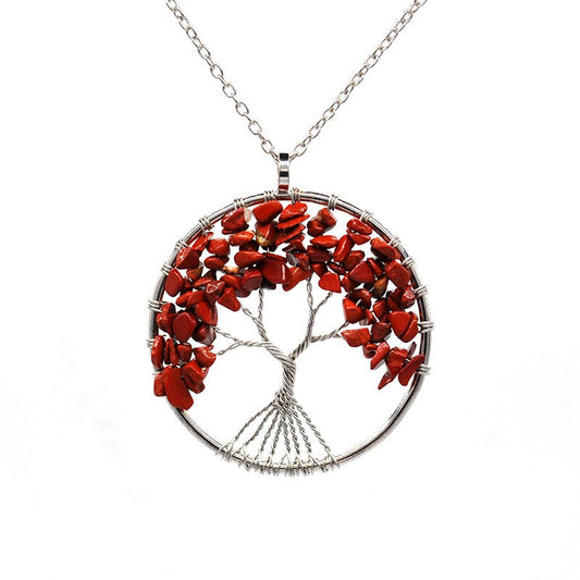 Tree Of Life Jasper Gemestone Necklace