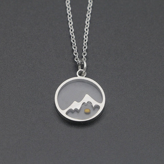 Gold & Silver Mustard Seed Mountain Necklace | Matthew 17:20 Faith Move Mountains | Birthday Gift | Christian Jewelry