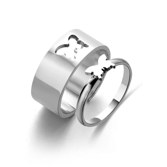 Butterfly Couple Rings (Size 7), Stainless Steel