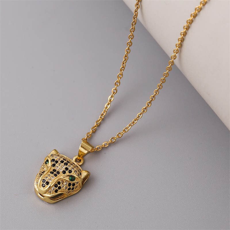 Panther Necklace CZ Gold