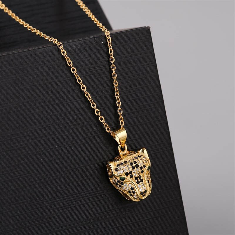 Panther Necklace CZ Gold