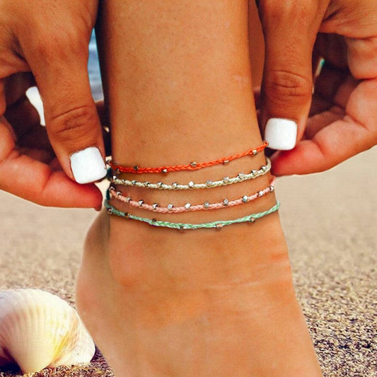 Beaded Summer String/Rope Anklets