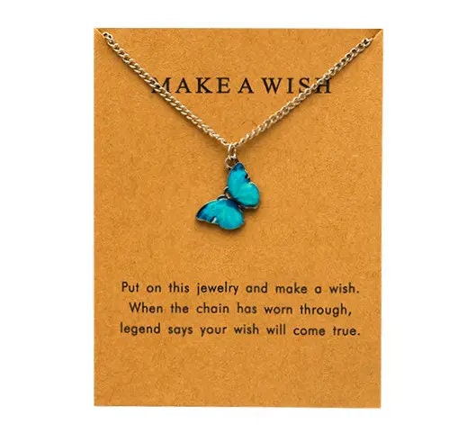 Butterfly Charm Make A Wish Neckalce