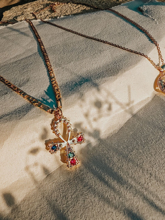 Ankh Gemstone Necklace